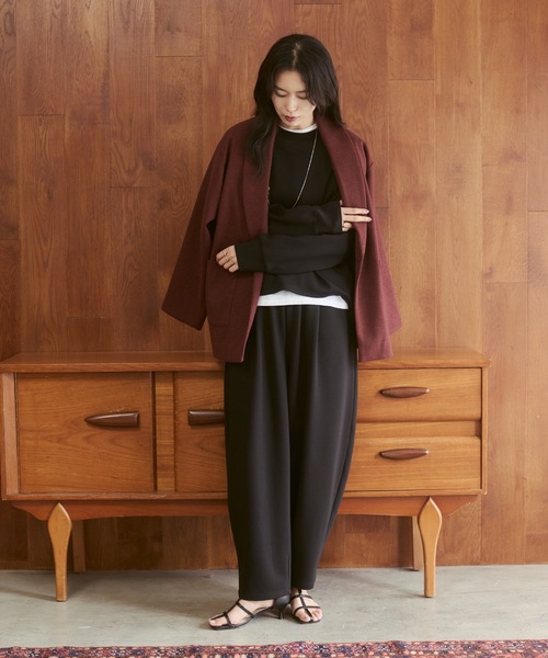 hunch(ハンチ)の「とろみダンボール ドルマントップス(スウェット・レディース・チャコールグレー/ブラック/グリーン・FREE)」の10枚目の写真