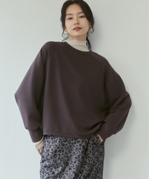 hunch(ハンチ)の「とろみダンボール ドルマントップス(スウェット・レディース・チャコールグレー/ブラック/グリーン・FREE)」の18枚目の写真