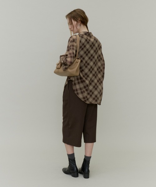 Plumel(プルメル)の「Bias Check Sheer Shirt & Tank / バイアスシアーチェックシャツ&タンク(シャツ/ブラウス・レディース・ブラウン/ブラック・MEDIUM)」の22枚目の写真
