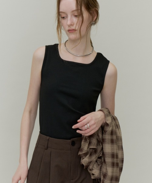 Plumel(プルメル)の「Bias Check Sheer Shirt & Tank / バイアスシアーチェックシャツ&タンク(シャツ/ブラウス・レディース・ブラウン/ブラック・MEDIUM)」の20枚目の写真