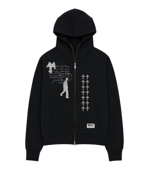 SEW-B（ソービー）の「ハイネック WALK (セミオーバー) ジップアップパーカー [ブラック]（パーカー・レディース・その他・FREE）」の2枚目の写真