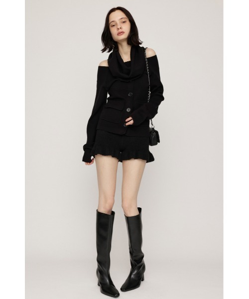 SLY(スライ)の「OFF SHOULDER JK LIKE TOPS オフショルダージャケットライクトップス 秋服(ニット/セーター・レディース・ブラック/ベージュ/杢グレー・FREE)」の5枚目の写真