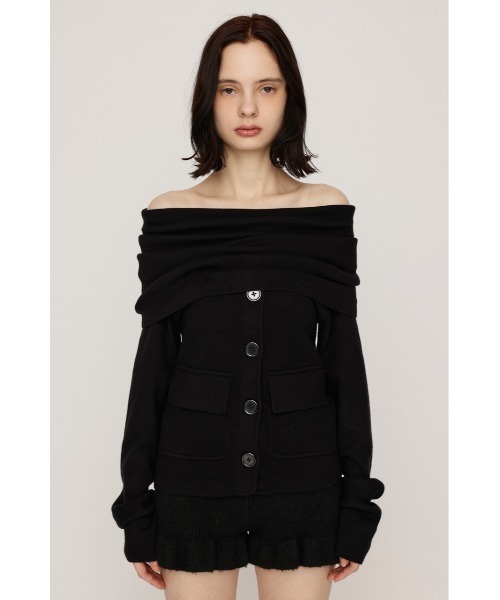 SLY(スライ)の「OFF SHOULDER JK LIKE TOPS オフショルダージャケットライクトップス 秋服(ニット/セーター・レディース・ブラック/ベージュ/杢グレー・FREE)」の7枚目の写真