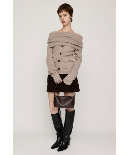 SLY(スライ)の「OFF SHOULDER JK LIKE TOPS オフショルダージャケットライクトップス 秋服(ニット/セーター・レディース・ブラック/ベージュ/杢グレー・FREE)」の16枚目の写真