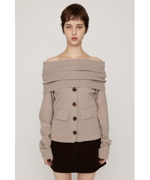 SLY(スライ)の「OFF SHOULDER JK LIKE TOPS オフショルダージャケットライクトップス 秋服(ニット/セーター・レディース・ブラック/ベージュ/杢グレー・FREE)」の18枚目の写真