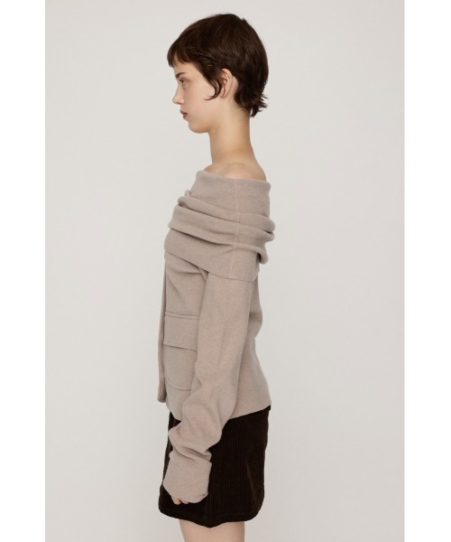 SLY(スライ)の「OFF SHOULDER JK LIKE TOPS オフショルダージャケットライクトップス 秋服(ニット/セーター・レディース・ブラック/ベージュ/杢グレー・FREE)」の19枚目の写真