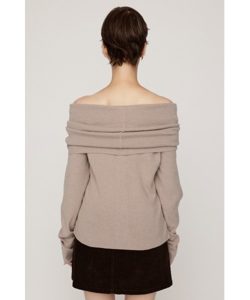 SLY(スライ)の「OFF SHOULDER JK LIKE TOPS オフショルダージャケットライクトップス 秋服(ニット/セーター・レディース・ブラック/ベージュ/杢グレー・FREE)」の20枚目の写真