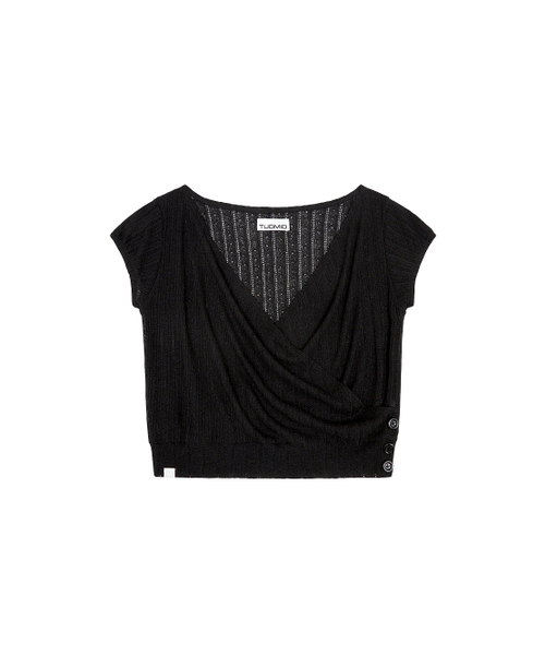 TUOMIO（トゥオミオ）の「LIGHT LAYERED BOLERO [BLACK]（カーディガン/ボレロ・レディース・その他・F）」の2枚目の写真