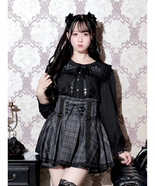NOEMIE(ノエミー)の「ゴシックセーラー王冠刺繍ブラウス(シャツ/ブラウス・レディース・ブラック/ワインレッド・M)」の2枚目の写真