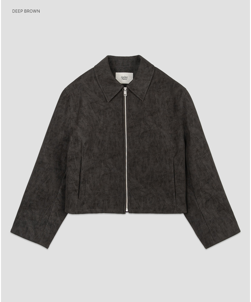 ATELIER NAIN(アトリエナイン)の「(JK-3072)ZIP-UP SUEDE LEATHER JACKET(ライダースジャケット・レディース・その他/ダークブラウン・FREE)」の2枚目の写真