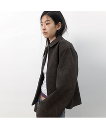 (JK-3072)ZIP-UP SUEDE LEATHER JACKET