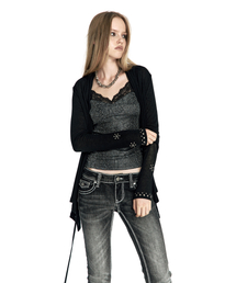 Studded Draped Wrap Cardigan