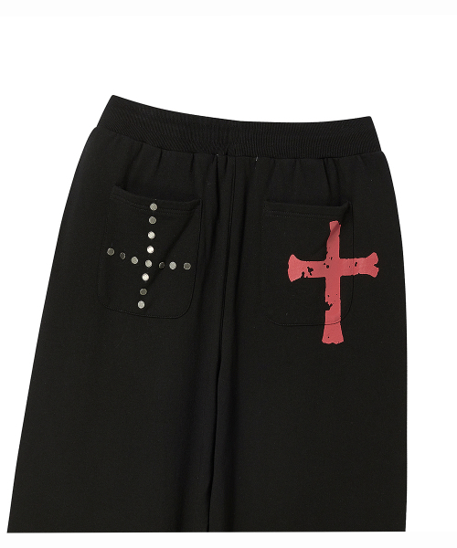 PRENDA（プレンダ）の「HERALD CROSS ワイドスウェットパンツ ブラック（スウェットパンツ・レディース・その他・MEDIUM/SMALL）」の8枚目の写真