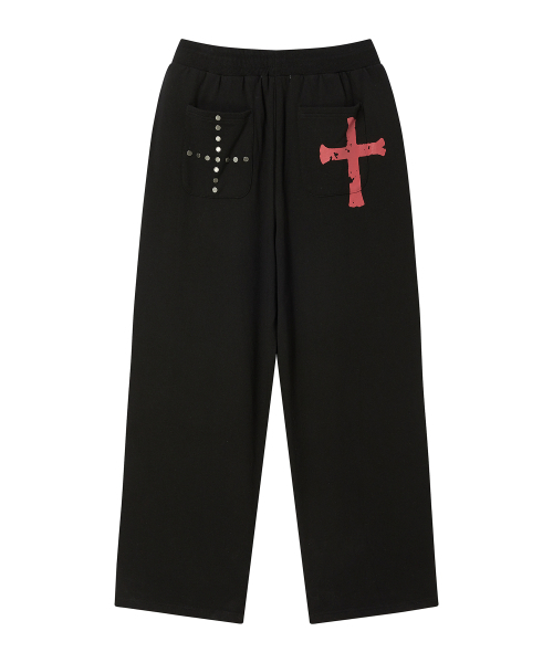 PRENDA（プレンダ）の「HERALD CROSS ワイドスウェットパンツ ブラック（スウェットパンツ・レディース・その他・MEDIUM/SMALL）」の9枚目の写真