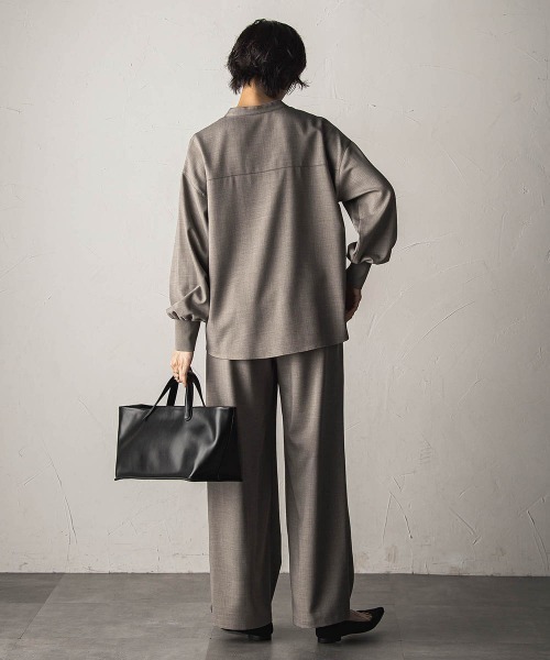 MAYSON GREY(メイソングレイ)の「【一瞬で楽とキレイを叶える】ナチュラルストレッチイージーワイドパンツ≪セットアップ対応≫(その他パンツ・レディース・ブラック/ベージュ・M)」の21枚目の写真