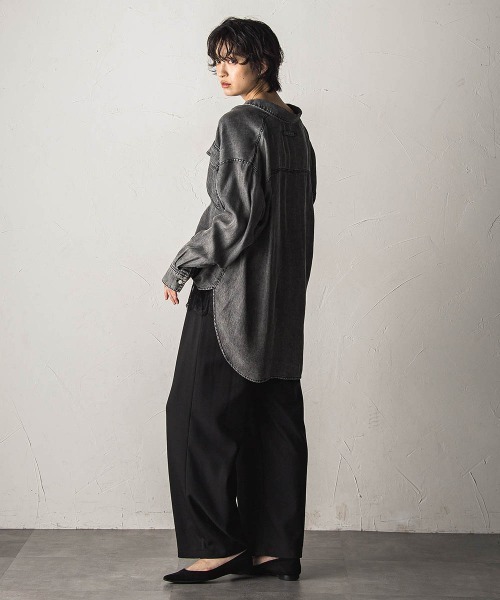 MAYSON GREY(メイソングレイ)の「【一瞬で楽とキレイを叶える】ナチュラルストレッチイージーワイドパンツ≪セットアップ対応≫(その他パンツ・レディース・ブラック/ベージュ・M)」の10枚目の写真