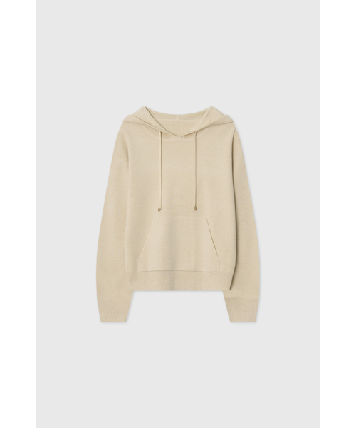LOOKAST(ルックキャスト)の「ウールイージーフードパーカー ニット_ベージュ(ニット/セーター・レディース・ベージュ・SMALL/MEDIUM)」の1枚目の写真