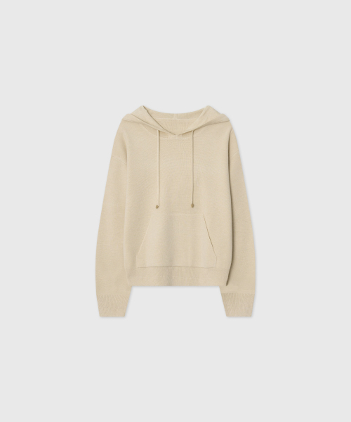 LOOKAST(ルックキャスト)の「ウールイージーフードパーカー ニット_ベージュ(ニット/セーター・レディース・ベージュ・SMALL/MEDIUM)」の3枚目の写真