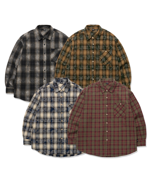 LIFE WORK(ライフワーク)の「ヴィンテージブラシチェック長袖シャツ(シャツ/ブラウス・レディース・ブラウン/ブラック/ブルー/レッド・LARGE/MEDIUM)」の6枚目の写真