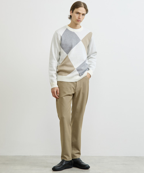 MEN'S MELROSE（メンズメルローズ）の「ソフトサーモツイル裏起毛5ポケットパンツ / ストレッチ（その他パンツ・メンズ・ベージュ/チャコールグレー/ネイビー/グレー・3/4/5/2）」の12枚目の写真