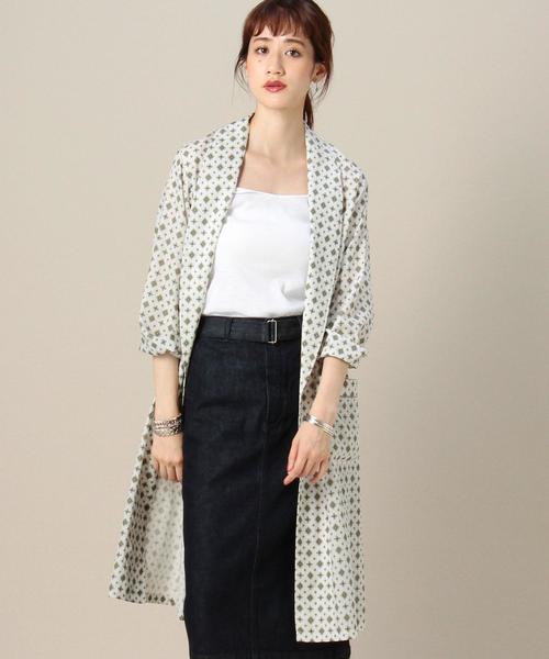 BEAUTY&YOUTH UNITED ARROWS(ビューティーアンドユースユナイテッドアローズ)の「BY コモン パジャマガウン◆(その他アウター・レディース・ホワイト/ネイビー・FREE)」の1枚目の写真