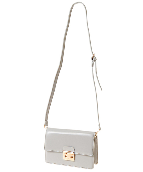 Color（カラー）の「スクエアーショルダーバッグ（ショルダーバッグ・レディース・グレー/ベージュ/ブラック・FREE）」の3枚目の写真
