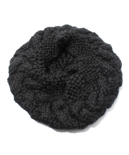 ROSE BUD（ローズバッド）の「(FERRUCCIO VECCHI)CABLE KNIT CAP（ニットキャップ/ビーニー・レディース・ブラック/ライトベージュ/グレイッシュベージュ・ONESIZE）」の4枚目の写真