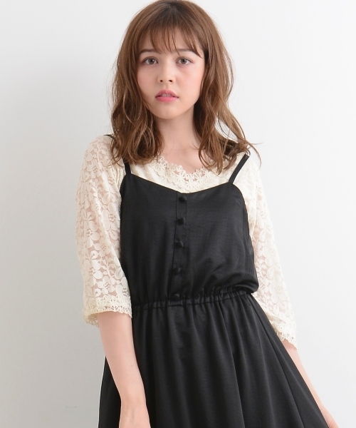 MAJESTIC LEGON（マジェスティックレゴン）の「【WEB限定価格】コードレースVプルオーバー（Tシャツ/カットソー・レディース・ボルドー/ブラック/アイボリー・MEDIUM/SMALL）」の14枚目の写真