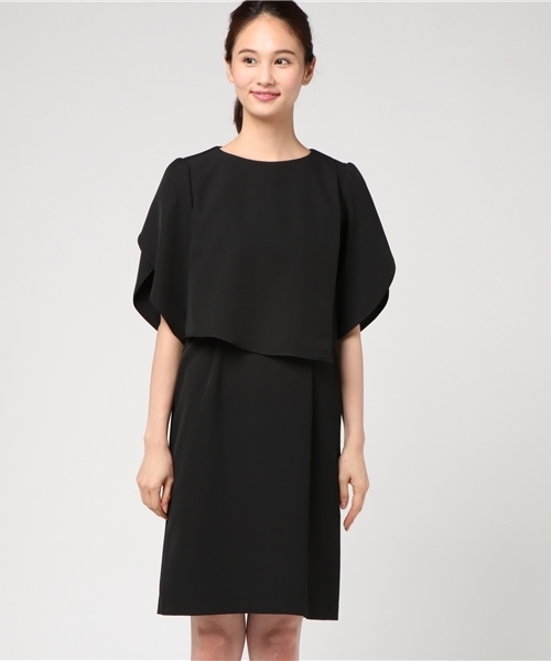 TRUDEA(トルディア)の「ラップスリーブ タイトワンピース/ 結婚式・成人式・謝恩会ワンピース・パーティードレス(ドレス・レディース・ベージュ/ネイビー/ライトグレー/ブラック・LARGE/MEDIUM/X-LARGE)」の5枚目の写真
