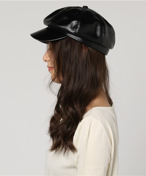 VENCEEXCHANGE（ヴァンスエクスチェンジ）の「フェイクレザーキャスケット        （キャスケット・レディース・ブラック・FREE）」の3枚目の写真