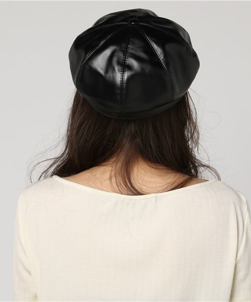 VENCEEXCHANGE（ヴァンスエクスチェンジ）の「フェイクレザーキャスケット        （キャスケット・レディース・ブラック・FREE）」の4枚目の写真