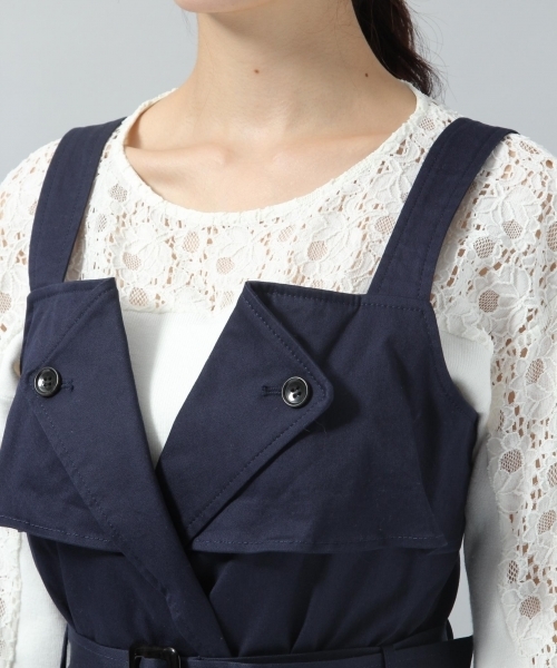 Andemiu（アンデミュウ）の「トレンチワンピース778542（ワンピース・レディース・ベージュ/ネイビー・SMALL/MEDIUM）」の10枚目の写真