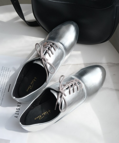 AmiAmi（アミアミ）の「【SS-3Lサイズ展開！】軽量レースアップ フラット シューズ（ローファー・レディース・シルバー/ブラック系その他/ブラック/ホワイト/シルバー系その他・S/M/L/LL/SS/3L）」の5枚目の写真