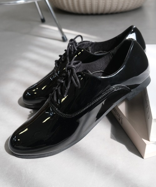 SS-3Lサイズ展開！】軽量レースアップ フラット シューズ（ローファー