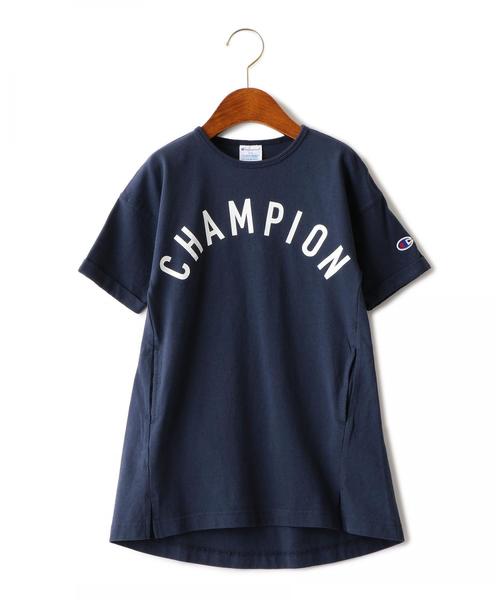 Champion（チャンピオン）の「【キッズ】別注 CHAMPION（チャンピオン）ワンピース（ワンピース・キッズ・ネイビー/ピンク/ケリー・120cm/130cm/100cm/110cm）」の8枚目の写真