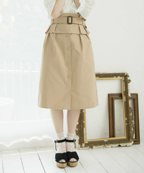 OLIVE des OLIVE（オリーブデオリーブ）の「コルセットベルトタイトスカート（スカート・レディース・ベージュ/レッド/グリーン・FREE）」の3枚目の写真