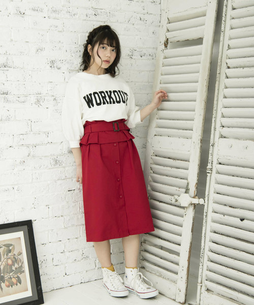 OLIVE des OLIVE（オリーブデオリーブ）の「コルセットベルトタイトスカート（スカート・レディース・ベージュ/レッド/グリーン・FREE）」の12枚目の写真