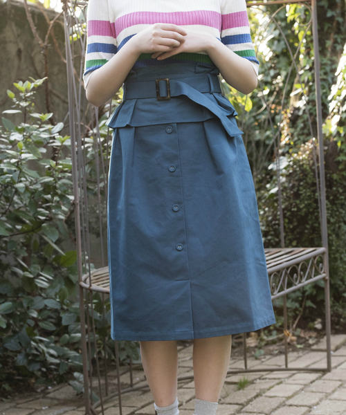 OLIVE des OLIVE（オリーブデオリーブ）の「コルセットベルトタイトスカート（スカート・レディース・ベージュ/レッド/グリーン・FREE）」の4枚目の写真