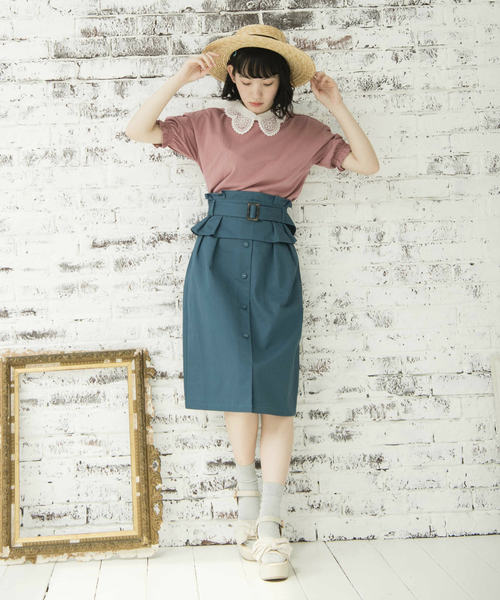 OLIVE des OLIVE（オリーブデオリーブ）の「コルセットベルトタイトスカート（スカート・レディース・ベージュ/レッド/グリーン・FREE）」の17枚目の写真