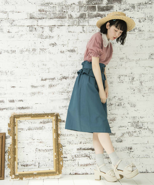 OLIVE des OLIVE（オリーブデオリーブ）の「コルセットベルトタイトスカート（スカート・レディース・ベージュ/レッド/グリーン・FREE）」の9枚目の写真