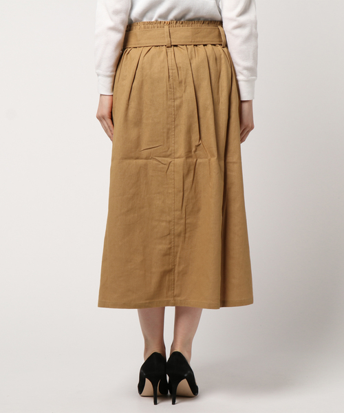 REAL CUBE（リアルキューブ）の「REAL CUBE ベルト付トレンチデザインスカート（スカート・レディース・ベージュ/ブラウン/カーキ/オレンジ/キャメル・38/40）」の7枚目の写真