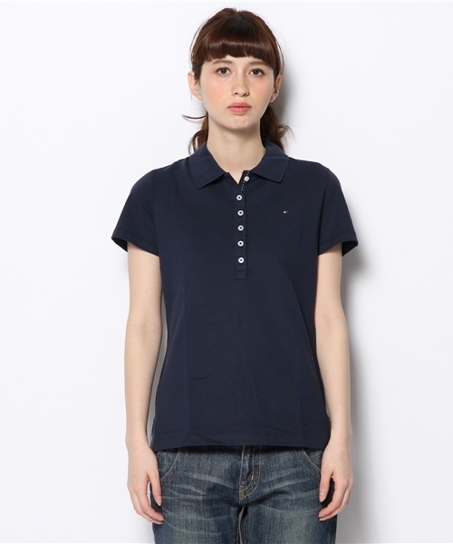 TOMMY HILFIGER(トミーヒルフィガー)の「CHIARA STRECH PIQUE POLO (ポロシャツ・レディース・ホワイト/ブラック/ブルー/ネイビー/イエロー/レッド・SMALL/MEDIUM)」の4枚目の写真