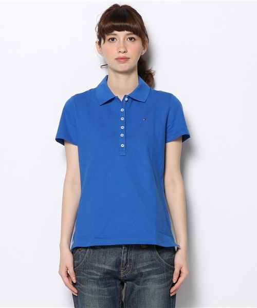 TOMMY HILFIGER(トミーヒルフィガー)の「CHIARA STRECH PIQUE POLO (ポロシャツ・レディース・ホワイト/ブラック/ブルー/ネイビー/イエロー/レッド・SMALL/MEDIUM)」の1枚目の写真