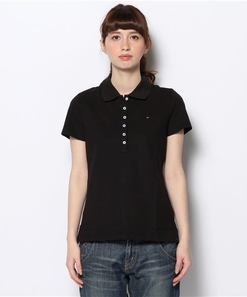 TOMMY HILFIGER(トミーヒルフィガー)の「CHIARA STRECH PIQUE POLO (ポロシャツ・レディース・ホワイト/ブラック/ブルー/ネイビー/イエロー/レッド・SMALL/MEDIUM)」の3枚目の写真