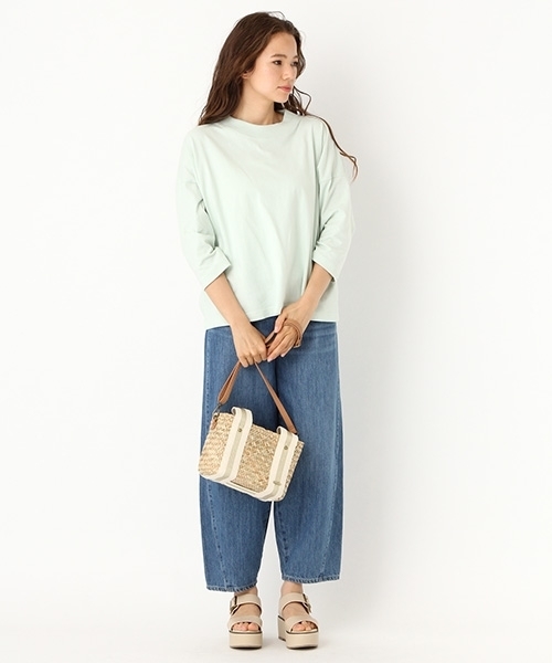 niko and...（ニコアンド）の「6XL天竺ハーフスリーブTシャツ（Tシャツ/カットソー・レディース・パープル/オフホワイト/ライトグリーン/チャコール・MEDIUM/LARGE）」の6枚目の写真