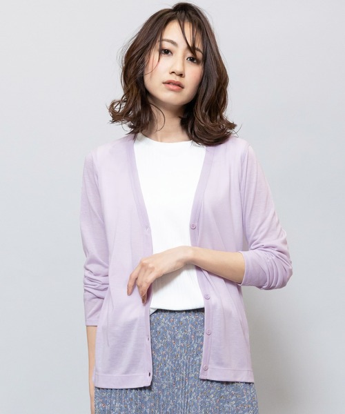 mili an deni(ミリアンデニ)の「UV加工長袖カーディガン(カーディガン/ボレロ・レディース・ホワイト/チャコールグレー/ブラック/ベージュ/ネイビー/ブラウン/グレー/カーキ/ブルー/ブルーグリーン/ラベンダー/イエロー/チェリーレッド/モカ/アッシュグレー/ライトグリーン/レモンイエロー/ダークオレンジ/ダークパープル/アイボリー/ダークアッシュ/ライム・M/L)」の18枚目の写真