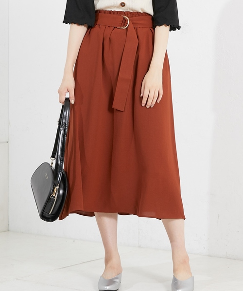 natural couture（ナチュラルクチュール）の「Dかんベルト付きスカート（スカート・レディース・ベージュ/ブラウン/グリーン・FREE）」の2枚目の写真