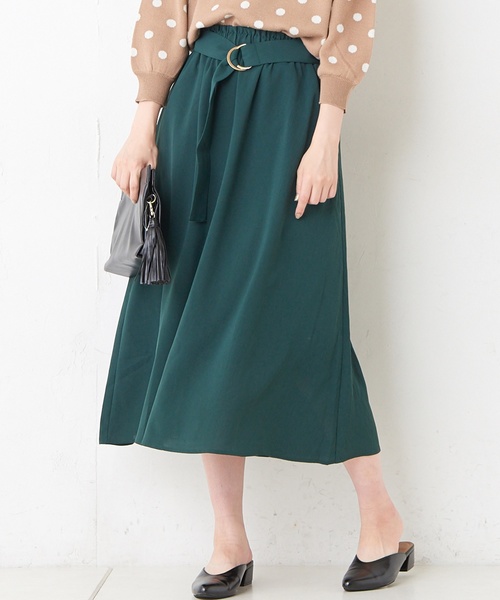 natural couture（ナチュラルクチュール）の「Dかんベルト付きスカート（スカート・レディース・ベージュ/ブラウン/グリーン・FREE）」の3枚目の写真