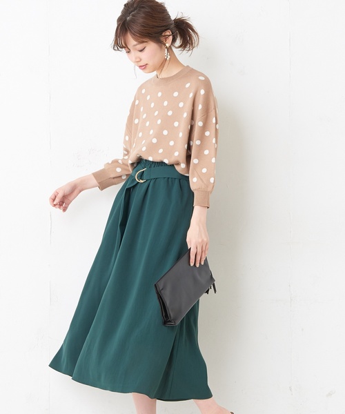 natural couture（ナチュラルクチュール）の「Dかんベルト付きスカート（スカート・レディース・ベージュ/ブラウン/グリーン・FREE）」の11枚目の写真