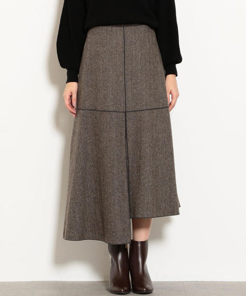 green label relaxing（グリーンレーベルリラクシング）の「【EMIN＆PAUL LONDON】★FM ヘリンボン スカート ◆（スカート・レディース・ブラウン/グレー・SMALL/MEDIUM）」の4枚目の写真